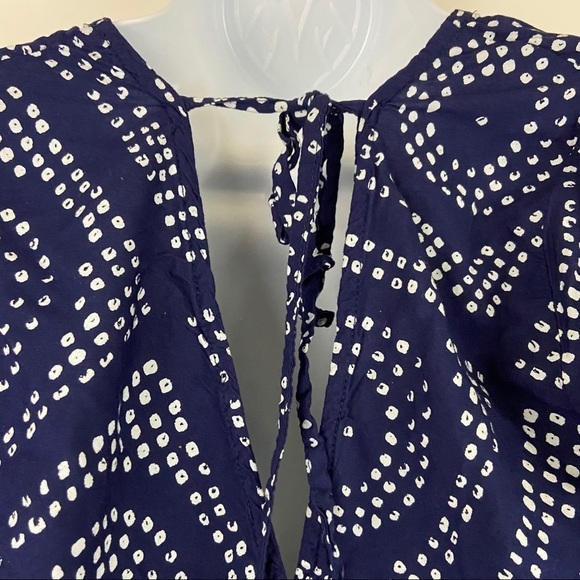 Sanctuary Blue & White Polka Dot Shibori Romper Sz S Summer Vacation - Picture 10 of 12